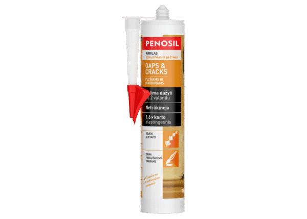 Akrilinis hermetikas PENOSIL Gaps & Cracks, 310 ml, elastingas, baltas