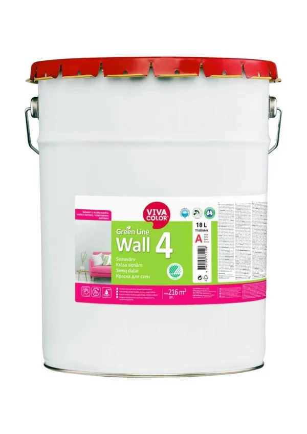 Sienų dažai Vivacolor Green Line WALL 4 A bazė 18L