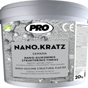 Nano-silikoninis struktūrinis tinkas NANO.KRATZ, samanėlė, 20 Kg