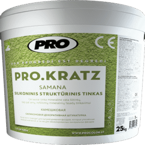 Silikoninis struktūrinis tinkas PRO Kratz, samanėlė, 25 Kg